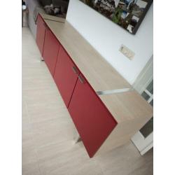 Design dressoir 240 cm breed rood