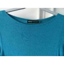 Zeegroen BIJENKORF Fashion a-symetrisch ZGAN stretch jurk M