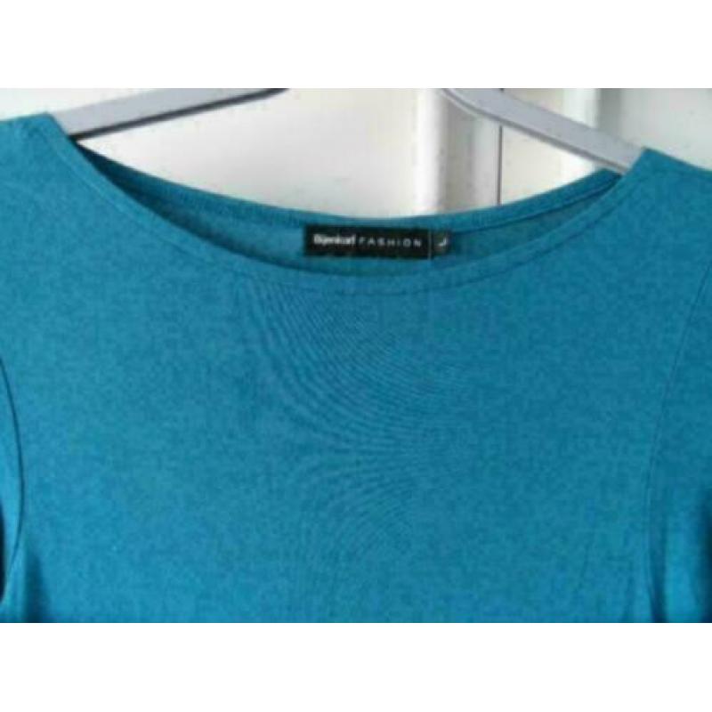 Zeegroen BIJENKORF Fashion a-symetrisch ZGAN stretch jurk M