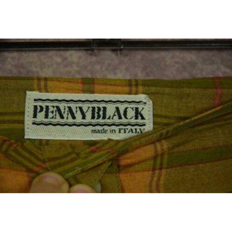 DS_001) Vintage 70/80's groen/geel 'PENNY BLACK' geruite rok