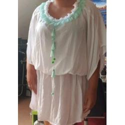 Nieuw tuniek jurk ibiza hals ketting tassel kwastjes 40-42