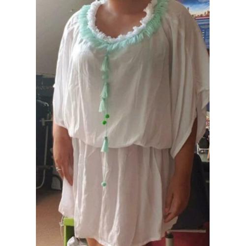 Nieuw tuniek jurk ibiza hals ketting tassel kwastjes 40-42
