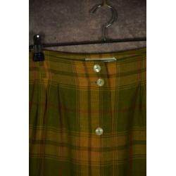 DS_001) Vintage 70/80's groen/geel 'PENNY BLACK' geruite rok
