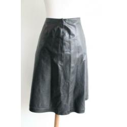 Vintage retro rok echt leer leder maat 40 42 alijn
