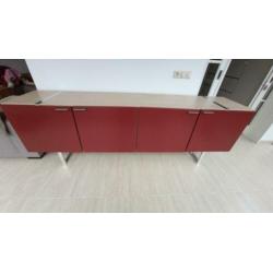 Design dressoir 240 cm breed rood