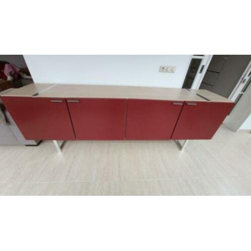 Design dressoir 240 cm breed rood
