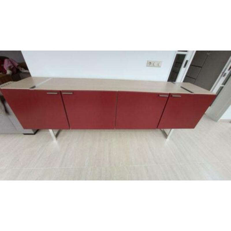 Design dressoir 240 cm breed rood