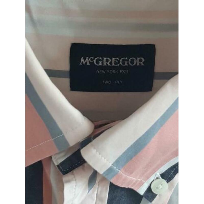 McGregor overhemd wit/roze/blauw gestreept maat XXL