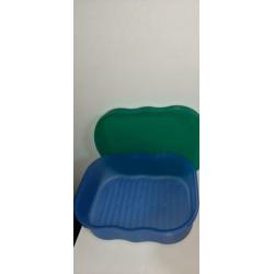 TUPPERWARE zolderrestanten incl goudkleurige tupperware tas