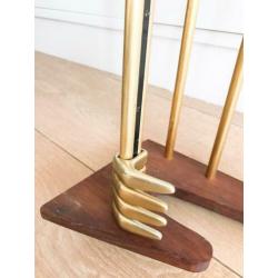Midcentury houten wandkapstok jaren 50