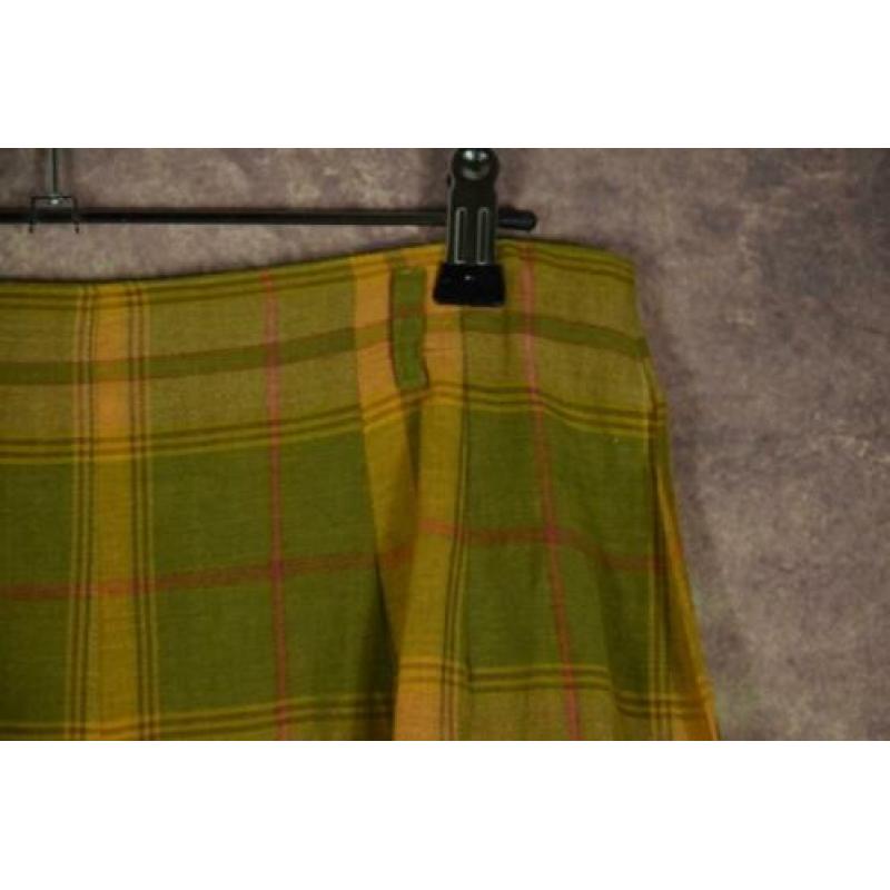 DS_001) Vintage 70/80's groen/geel 'PENNY BLACK' geruite rok