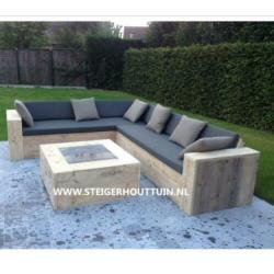 Hoekbanken Hoeklounge steigerhout Loungeset ALLE MATEN ACTIE