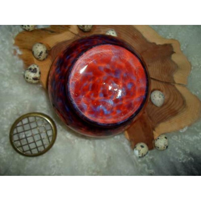 ***antieke rozenbowl punt gaaf,koperen rooster ***