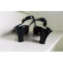 2221 VINTAGE Charles Bourbon peeptoe slingback pumps 38 39