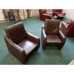 Wauw! 2 Zgan W.Schillig fauteuils echt leer zie,