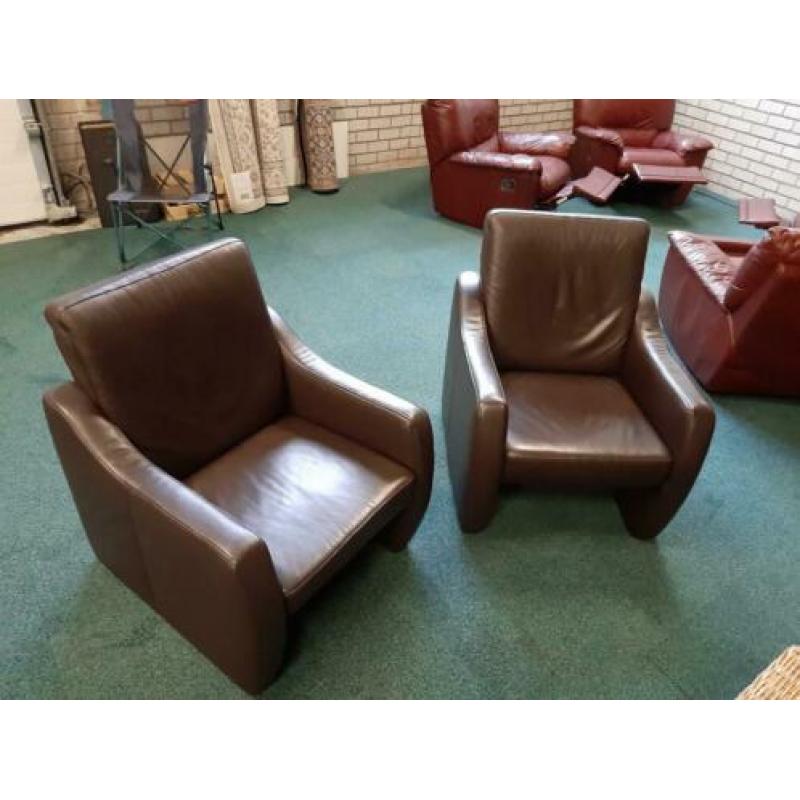 Wauw! 2 Zgan W.Schillig fauteuils echt leer zie,