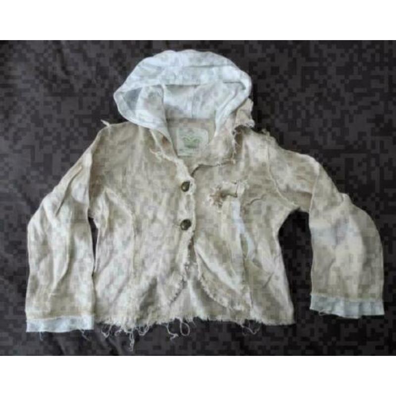 Carbone bruin linnen hoody jasje maat 128