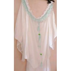 Nieuw tuniek jurk ibiza hals ketting tassel kwastjes 40-42