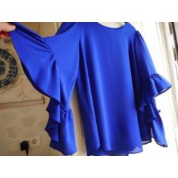 Nieuwe prachtig cobaltblauw blouse top Joseph Ribkoff 36/38