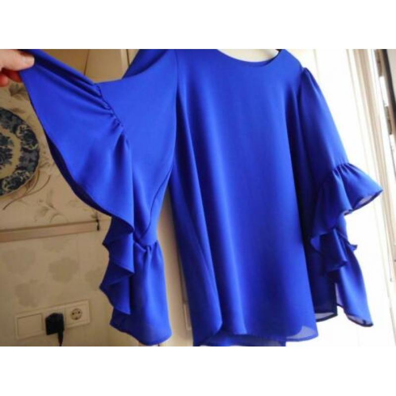 Nieuwe prachtig cobaltblauw blouse top Joseph Ribkoff 36/38