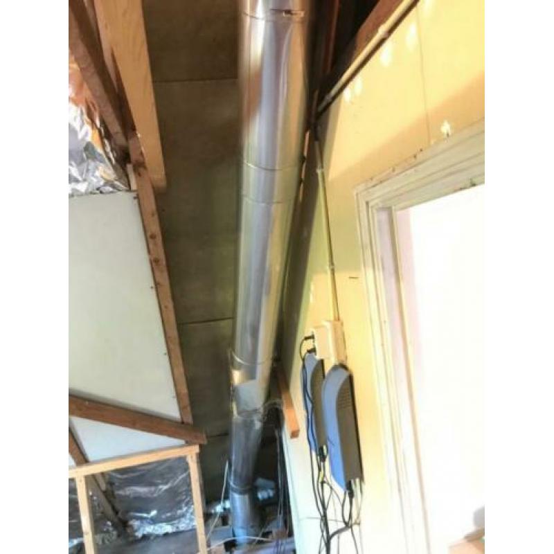 Kachelpijp 3 meter incl inspectieluik en 45 graden bocht