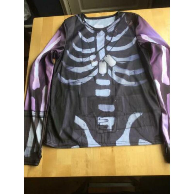 Fortnite Tween Skull Trooper shirt + masker/muts 158-164