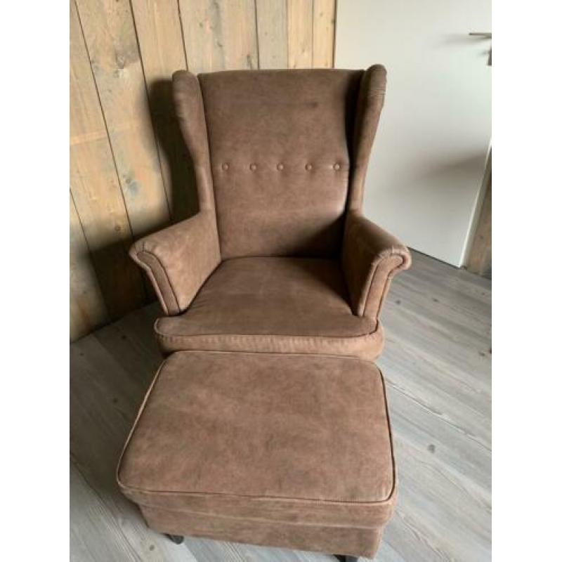 IKEA fauteuil Strandmom met voetenbank. Zo goed als nieuw