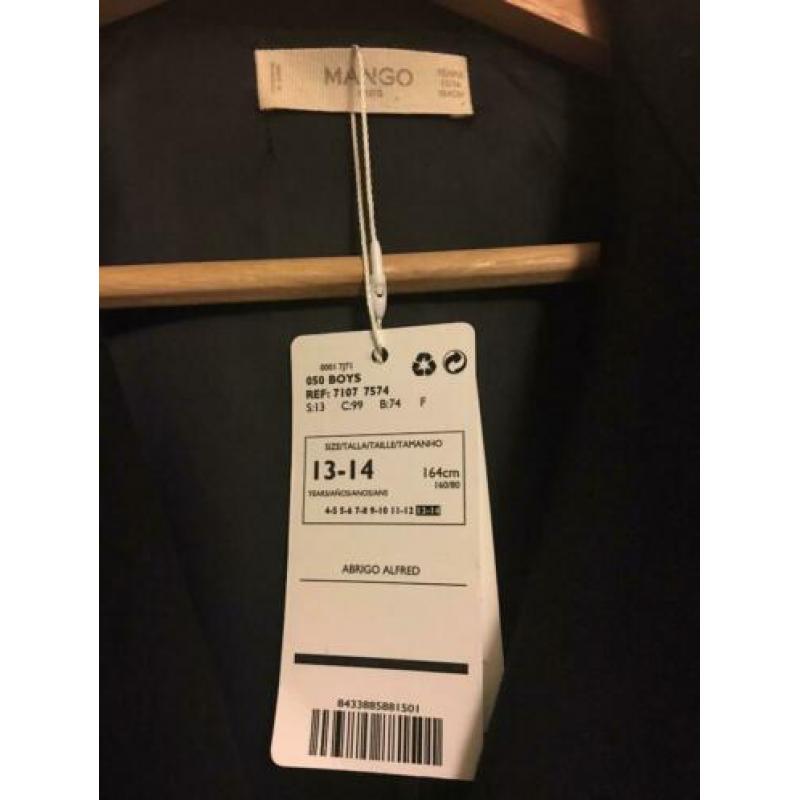 Mango wolllen jas nieuw jongens zwart 164