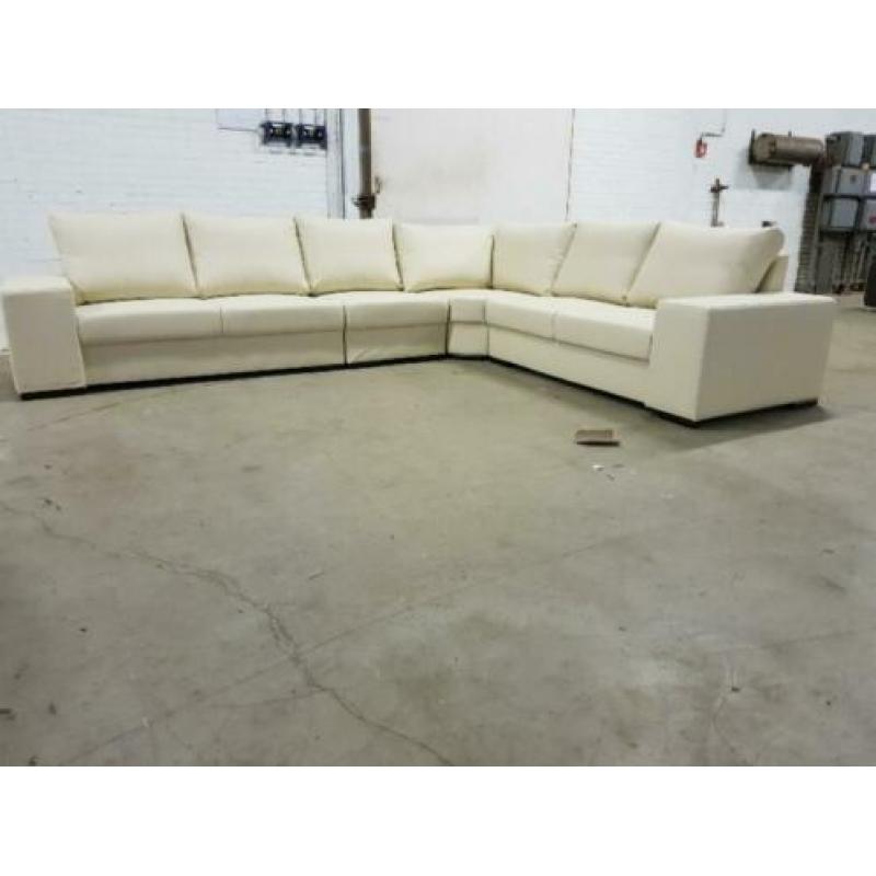 n641 creme leder hoekbank