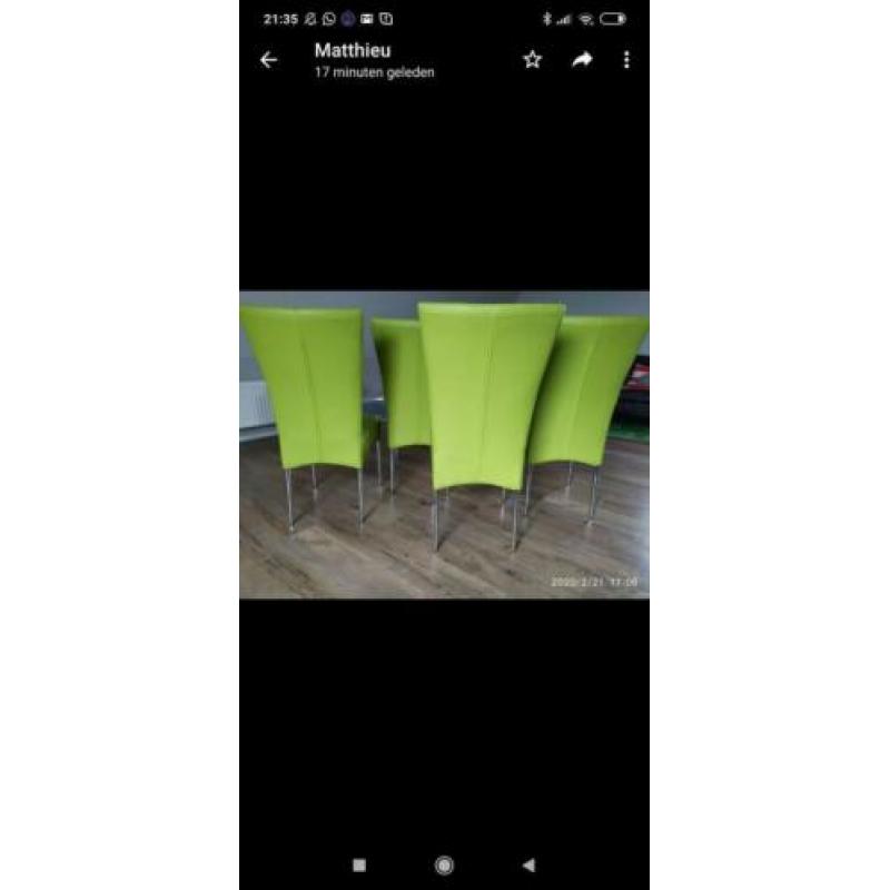 Line groen eetkamerstoelen