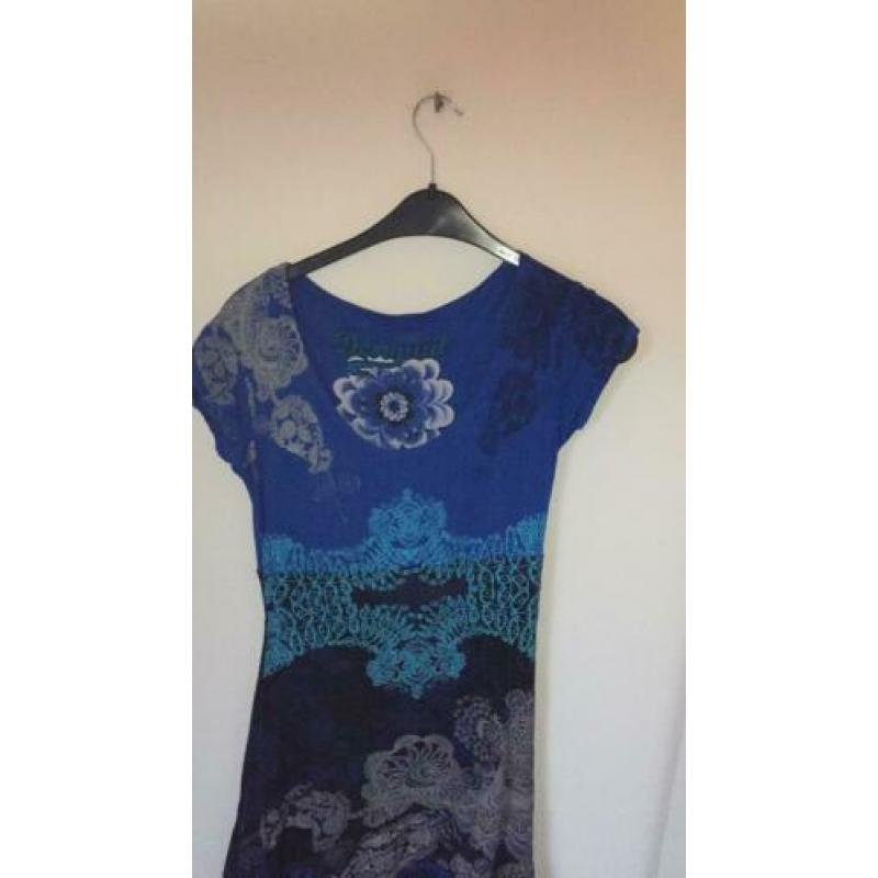Desigual jurk blauw maat M netjes