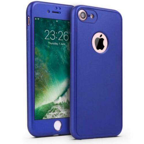 360° Frosting TPU hoesje Set voor iPhone 8/7 _ Blauw