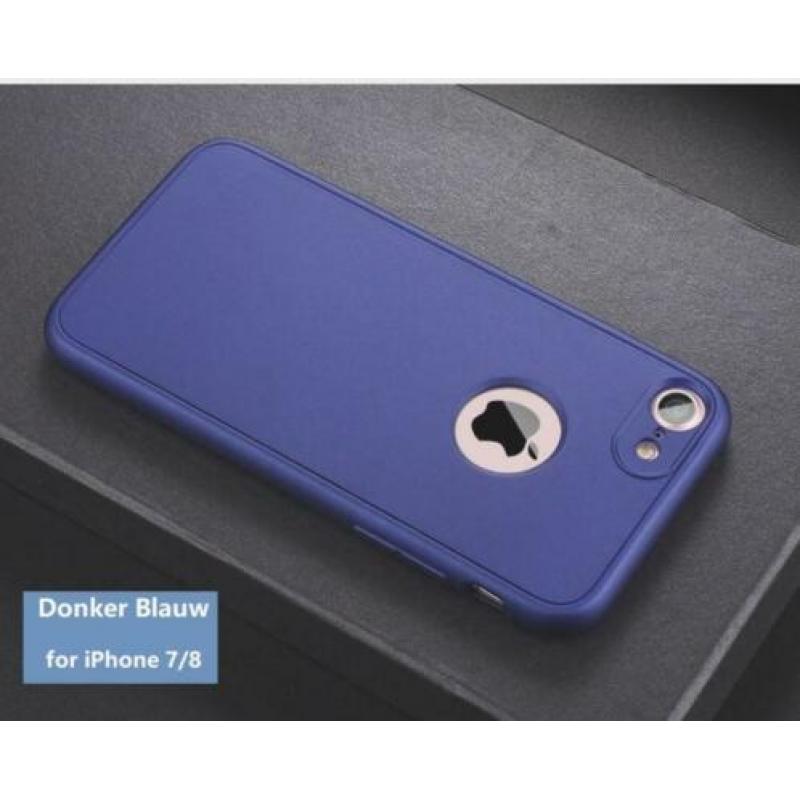 360° Frosting TPU hoesje Set voor iPhone 8/7 _ Blauw