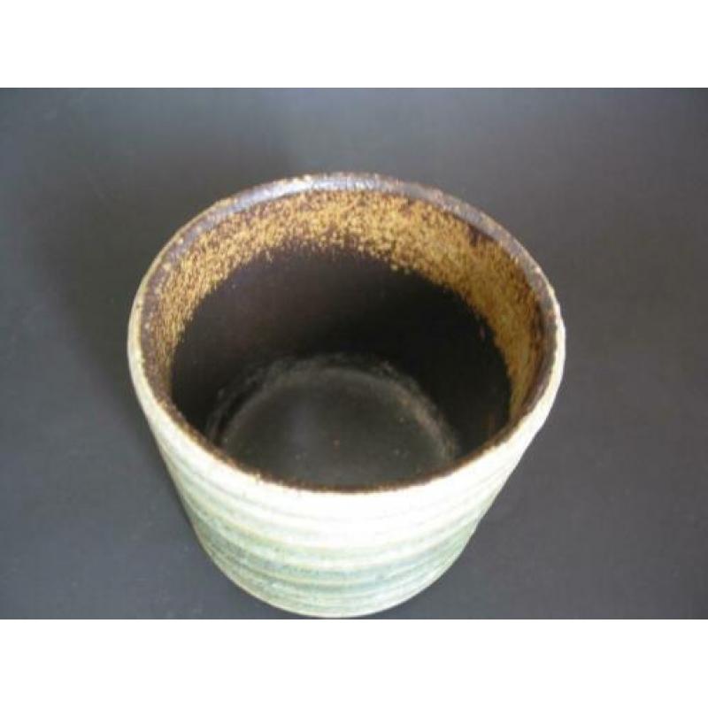 Vintage pot in groen, mogelijk Vest keramiek Gouda
