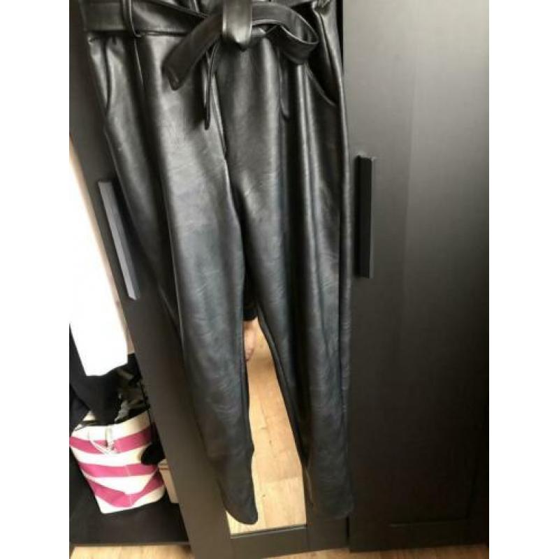Leren tuin broek maat s/m 1x aangehad