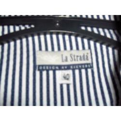 Blauw wit maritiem college stretch jasje LA STRADA 40 M zgan