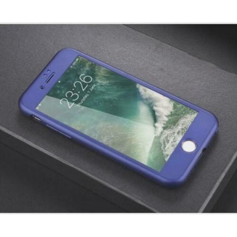 360° Frosting TPU hoesje Set voor iPhone 8/7 _ Blauw