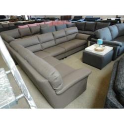 nr33 taupe leder hoekbank
