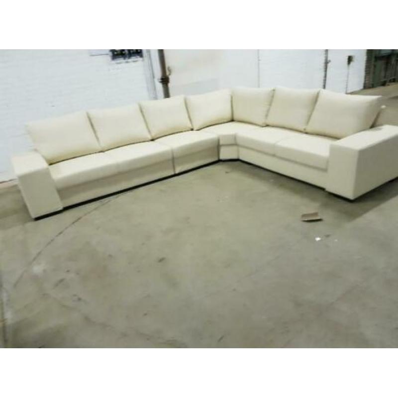 n641 creme leder hoekbank