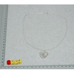 1770. Ketting met medaillon hart zilverkleur foto locket