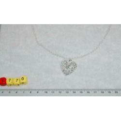 1770. Ketting met medaillon hart zilverkleur foto locket