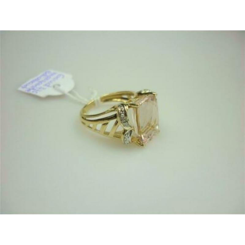 Ring goud morganite en diamanten / Z6199