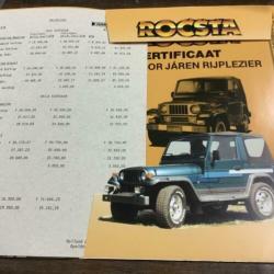 Rocsta folder met prijslijst