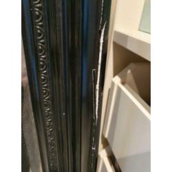 Spiegel zwart brocante 90 bij 180