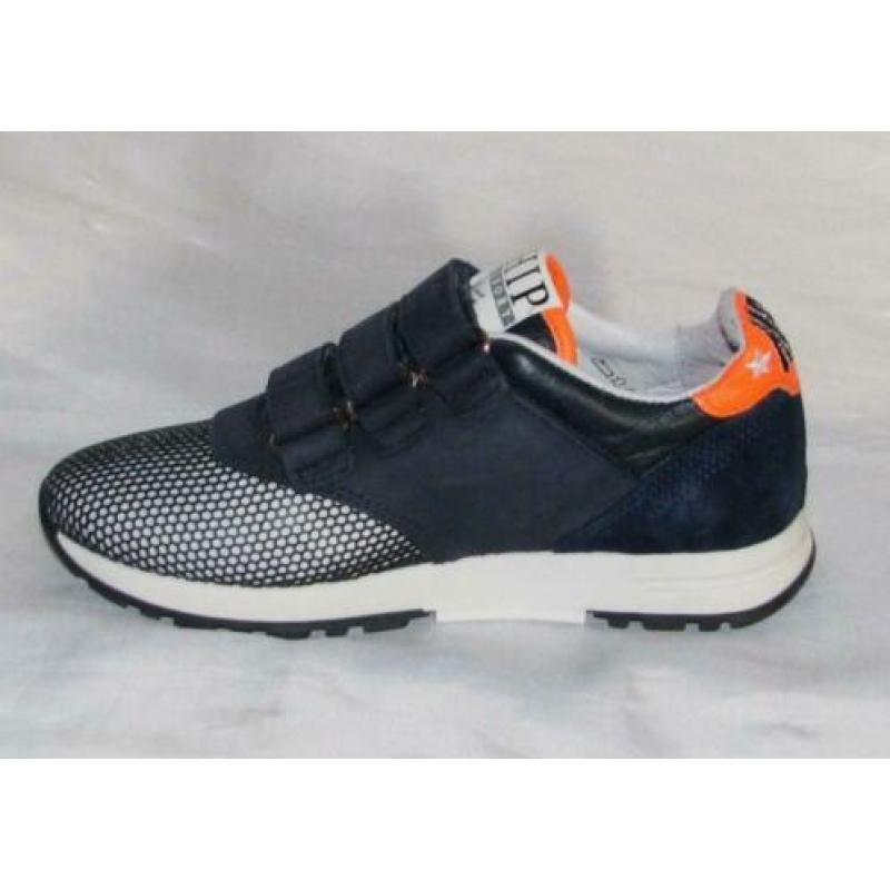 HIP maat 30 lerensneaker klitteband blauw gratis verzenden