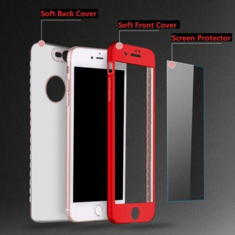 360° Frosting TPU hoesje Set voor iPhone 8/7 _ Blauw