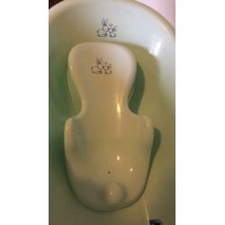Babybadje mintgroen met zitje en standaard