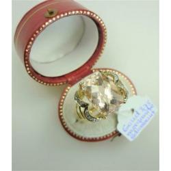 Ring goud morganite en diamanten / Z6199
