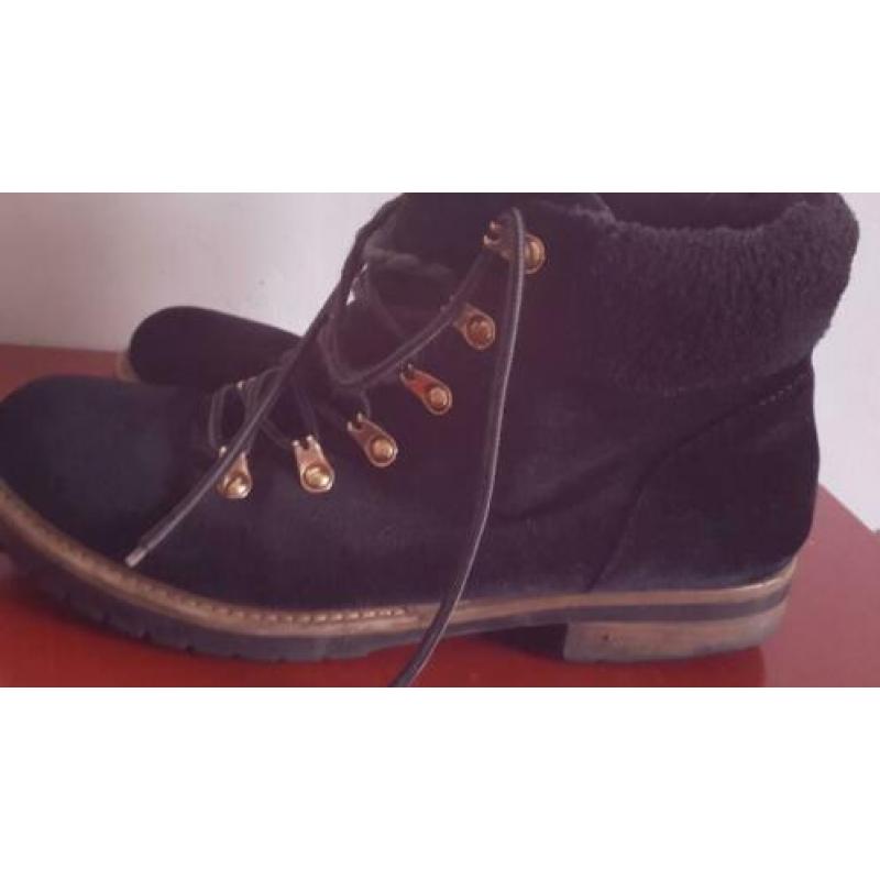 Biker veterlaarzen zwart suede maat 41