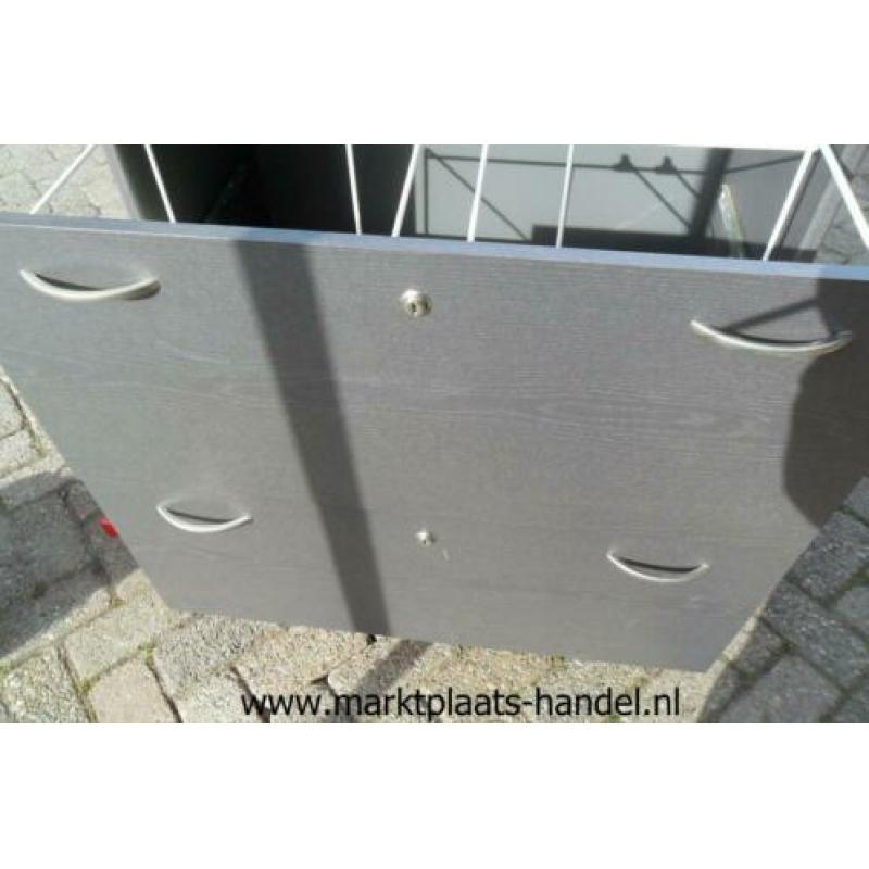 archief kast hout grijs (a21)19